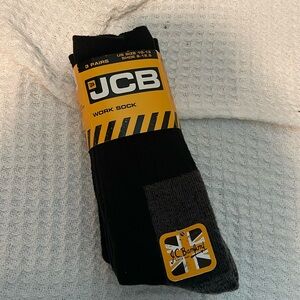 NWT JCB Black Work Socks Set of 3 Size 10-13